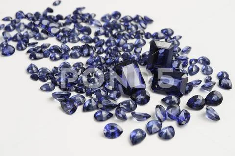 Natural Loose Blue Sapphire Gemstone. Stock Photos