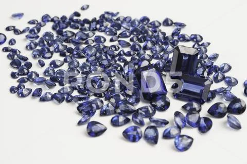 Natural Loose Blue Sapphire Gemstone. Stock Photos