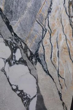 Natural marble pattern showcasing elegant black and white veins in a striking 스톡 사진