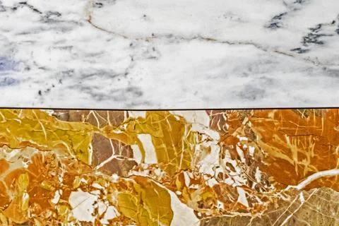 Natural marble surface in warm brown and cool gray. Contrast in the interior. Stock Photos