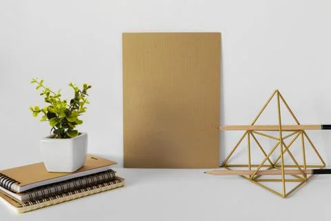 Natural material stationery composition Ilustração Stock