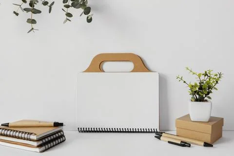Natural material stationery composition Stock Illustration