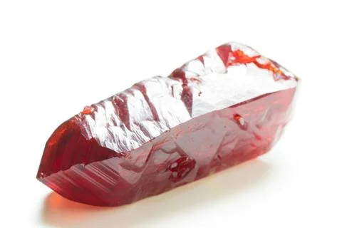 Natural mineral crystal red ruby Stock Photos
