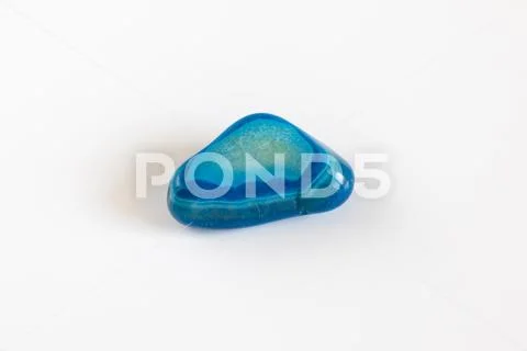 Natural mineral stone, blue gemstone isolated on white Stock Photos