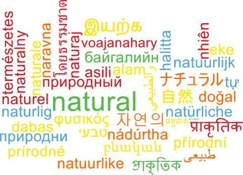 Natural multilanguage wordcloud background concept Stock Illustration