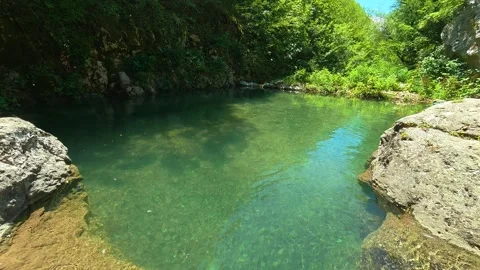 Natural oasis invites quiet reflection or. Gradasnica River Canyon, Serbia Stockbeeldmateriaal 342320661