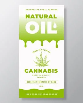 Natural Oil Abstract Vector Packaging Design or Label Template. Modern Stock Illustration