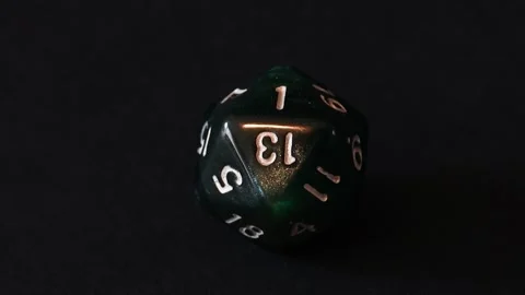 Natural one on a D20 dice Stock Footage 335943162
