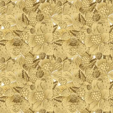 Natural organic berries seamless pattern. Vector Illustrazione stock