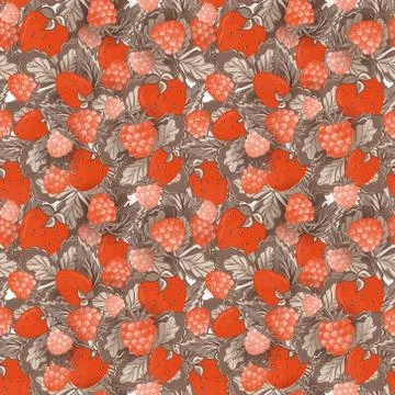 Natural organic berries seamless pattern. Vector Illustrazione stock