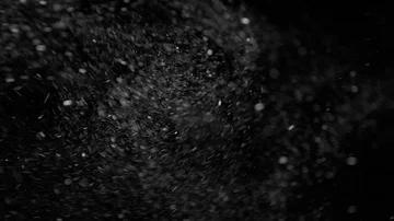 Natural Organic Dust Particles Float On Black Background. Dust In Motion. Stock Footage 85698804