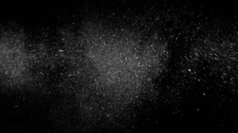 Natural Organic Dust Particles Float On Black Background. Dust In Motion. Stock Footage 85899195