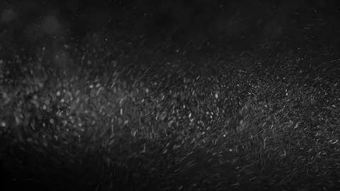 Natural Organic Dust Particles Float On Black Background. Dust In Motion. 库存影片 86497716