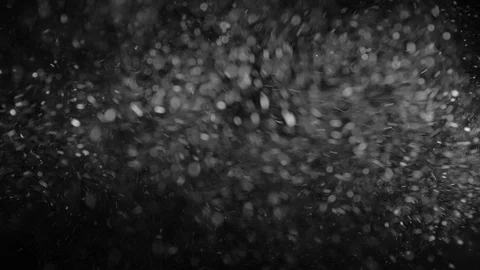 Natural Organic Dust Particles Float On Black Background. Dust In Motion. 库存影片 86497882