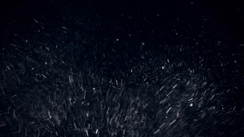 Natural Organic Dust Particles Float On Black Background. Dust In Motion. Vidéo 86559233