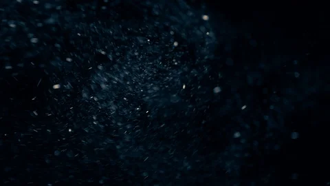 Natural Organic Dust Particles Float On Black Background. Dust In Motion. Vidéo 86782349