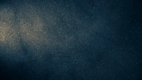 Natural Organic Dust Particles Float On Black Background. Dust In Motion. Vidéo 123335825