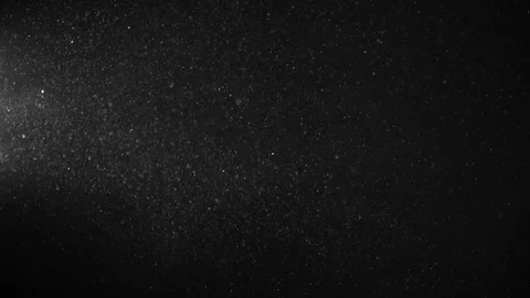 Natural Organic Dust Particles Float On Black Background. Dust In Motion. 库存影片 123448217