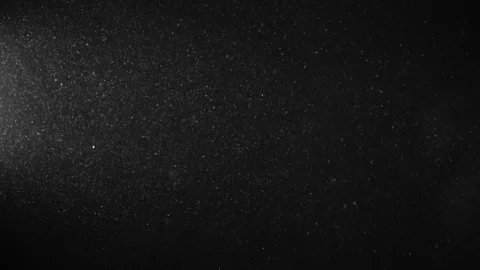 Natural Organic Dust Particles Float On Black Background. Dust In Motion. Stock Footage 123451045