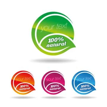 Natural &amp; organic leaf icon vector Stock Illustration