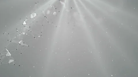 Natural organic plexus particles floating on grey background. Dynamic dust Stock Footage 112923887