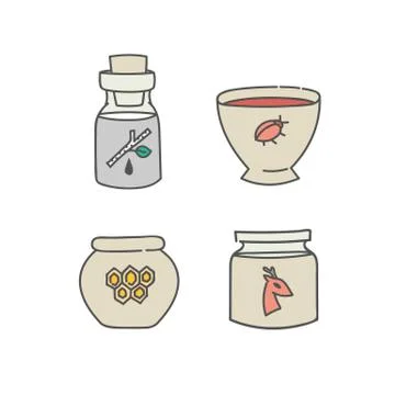 Natural organic products containers Stock Illustration