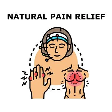 Natural pain relief concept vector illness treatment Stock Illustration