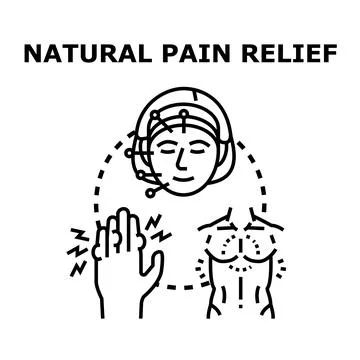 Natural pain relief concept vector illness treatment Stock Illustration