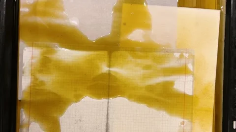 Natural paper dyeing process for junk journals and scrapbooking.  Stock Footage 330678285