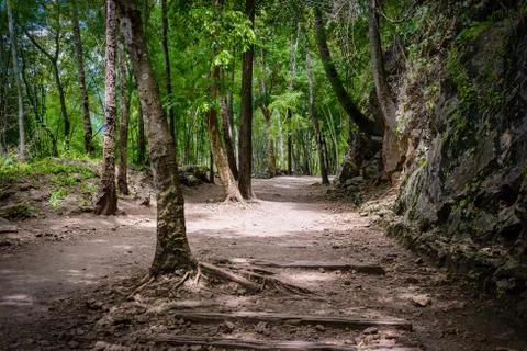 Natural path at the Hellfire Pass Trail Stock Photos