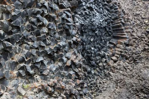 Natural pattern background of hexagonal stone formations in Icelandic natio.. イラスト素材