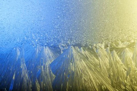 Natural pattern on glass. Abstract background for Christmas wishes. Stock Photos