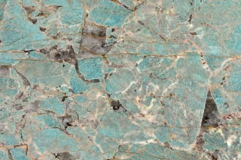 Natural pattern of granite turquoise and beige colour polished disc mineral. Stock Photos