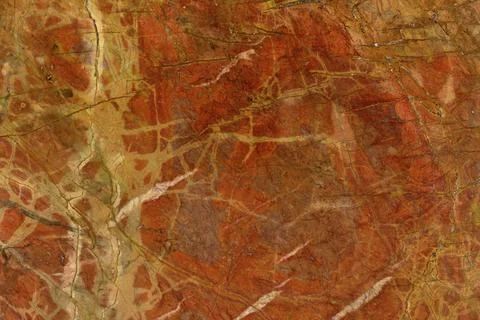 Natural pattern of marble red orange colour polished disc mineral. Super high Stock Photos