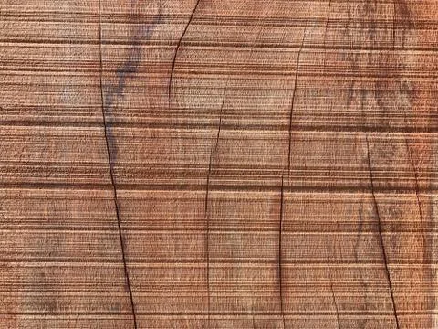 Natural pattern, texture and cracked lines of brown wooden board Foto stock