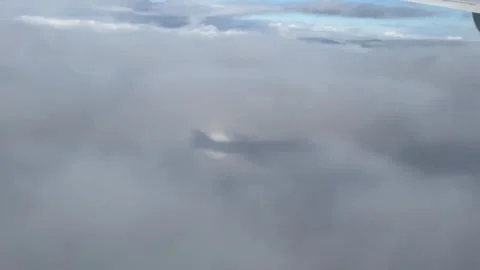 Natural Phenomenom of Glory - Round or Circular Rainbow - on Shadow of Airplane Vídeos de archivo 256506280