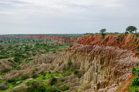 Natural phenomenon Miradouro da Lua or the Moon Landscape in Angola Stock Photos