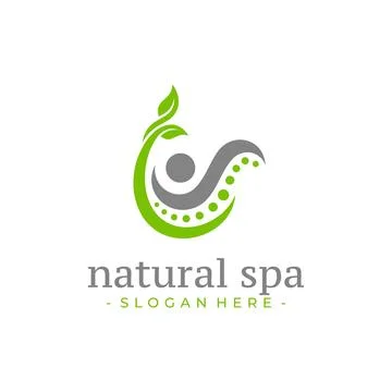 Natural physiotherapy logo design vector. Health care symbol template. Stock Illustration