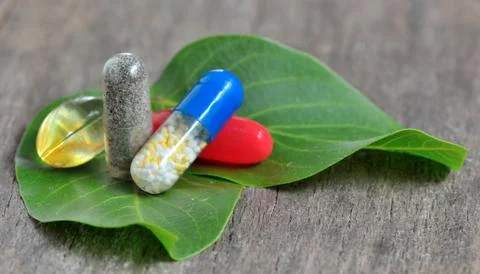 Natural pills Stock Photos
