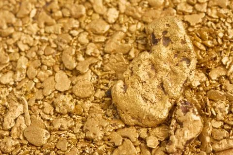 Natural Placer Gold Nuggets Stock Photos