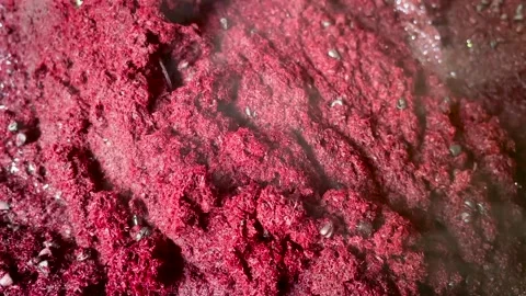 Natural Plant Based Dye Paste Being Strained Through Traditional Bamboo Filter Stock Footage 336804868