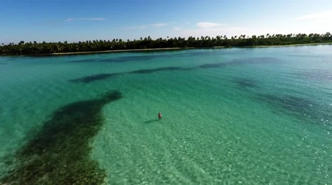 Natural Pool - Alina aerial Selfie Video stock 59556733