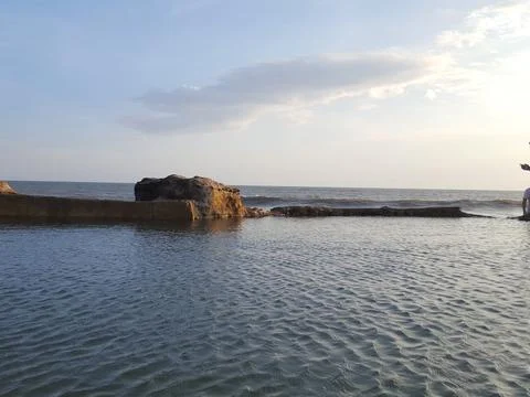 Natural pool by the beach. Stock Photos