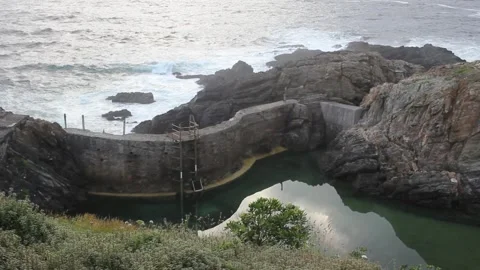 Natural pool in the Cantabrian sea Stock Footage 287040426