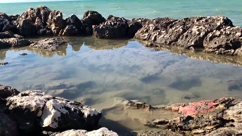 Natural pool by the sea Stock Footage 157755568