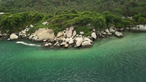 Natural pool tayrona total view 05 Video stock 326955145