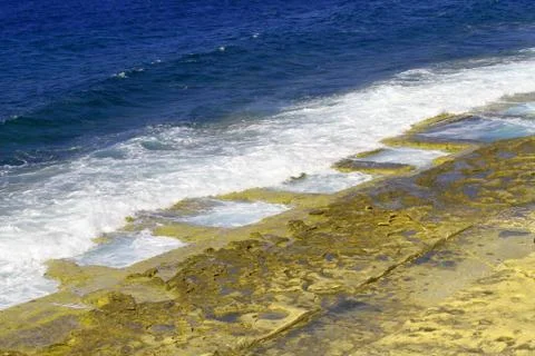 Natural pools in the beach Stock Photos