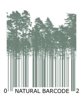 Natural product bar code concept with trees Stock-Fotos