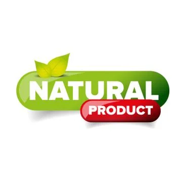 Natural Product button vector Stock Illustration