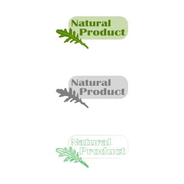 Natural product flat design vector logo set isolated Stock Illustration